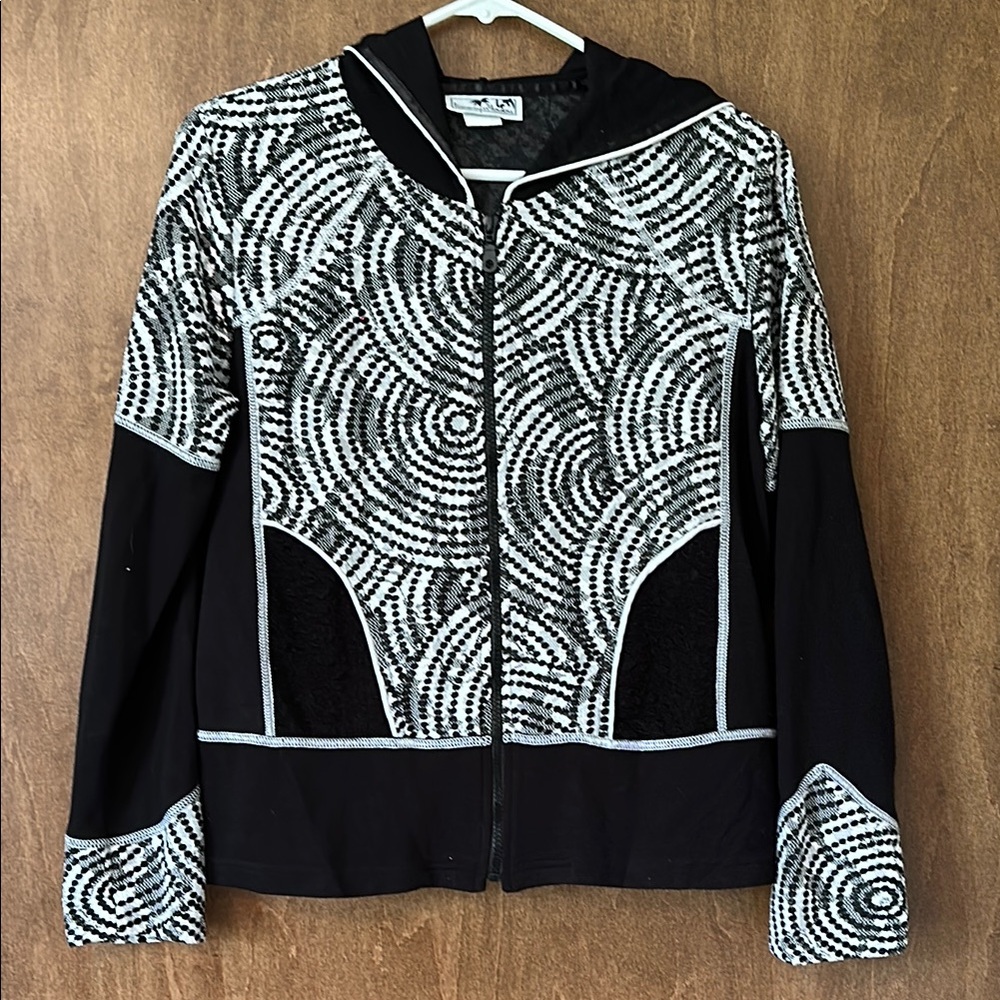 Tommy n LouLou Black and White Jacket with Geometric Patterns